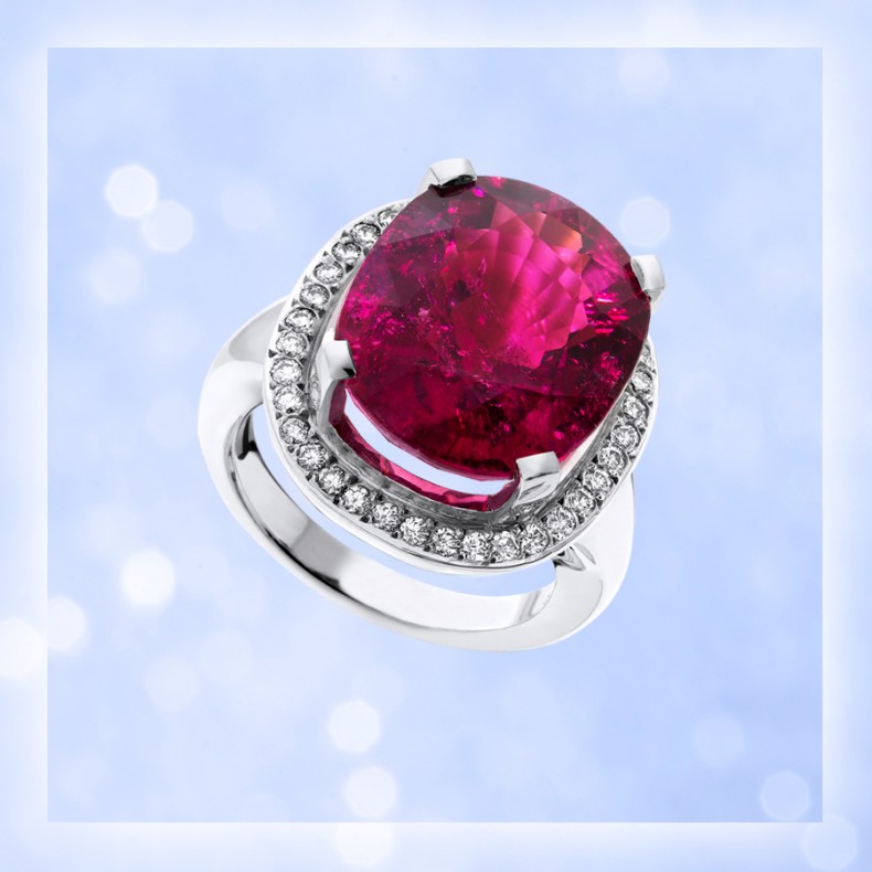 Tourmaline ring photographed for web