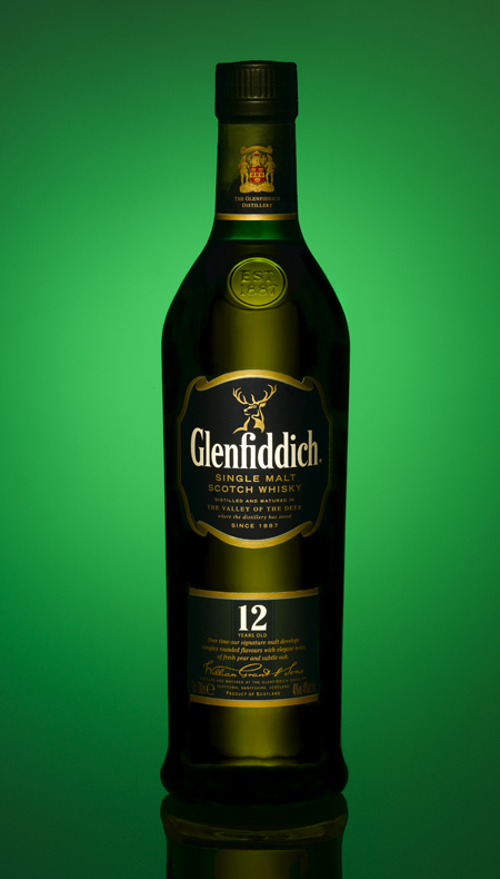 Drink Photography-Packaging for Glenfiddich 12YO Whisky