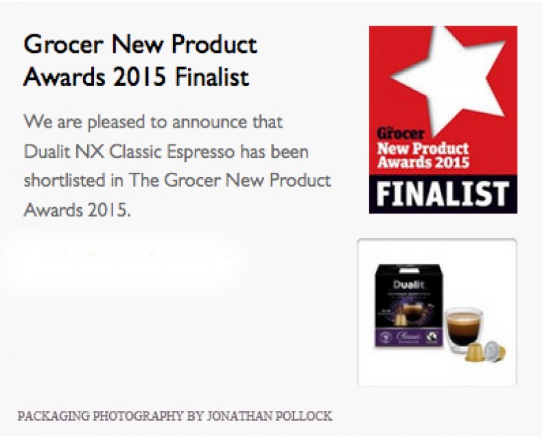 Grocer New Product Awards 2015 Finalist
Dualit NX Classic Espresso has been shortlisted in The Grocer New Product Awards 2015.
