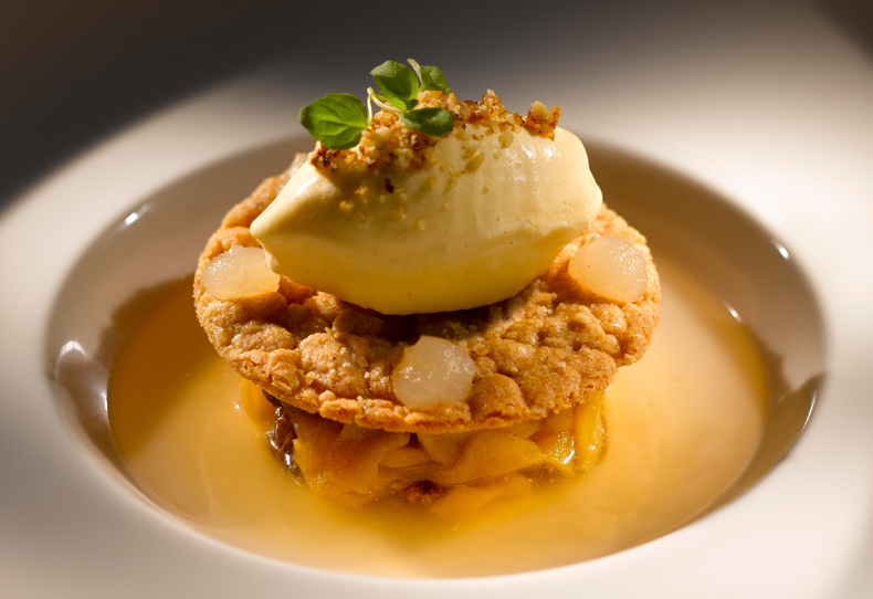 A  really lovely apple crumble from an amazing restaurant