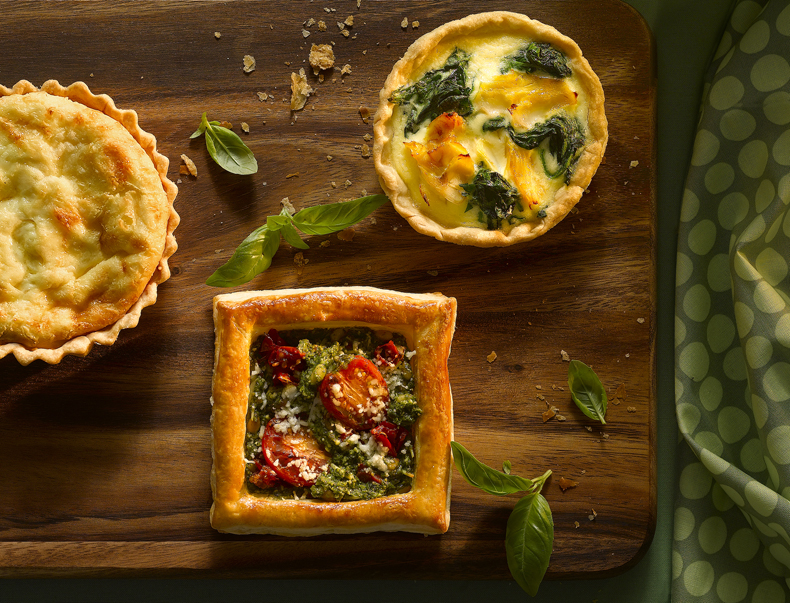 Food Photography-Quiche recipes for a new recipe book promoting a food processor