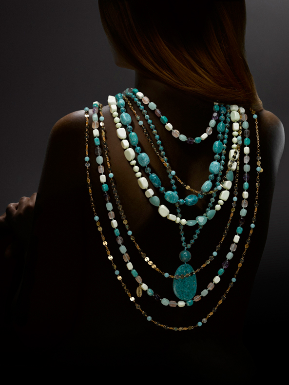 A beautiful collection of semi-precious stone necklaces for London Jeweller